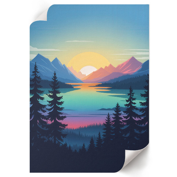 Wydruk na płótnie Górski zachód