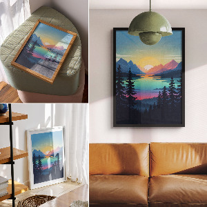 Wydruk na płótnie Górski zachód