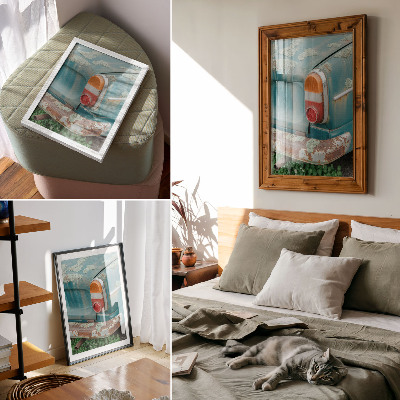 Dekoracyjny plakat ścienny Retro auto