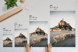 Grafika na ścianę Owce i zamek