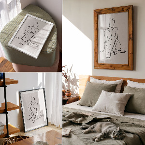 Wydruk na płótnie Line art kobiety