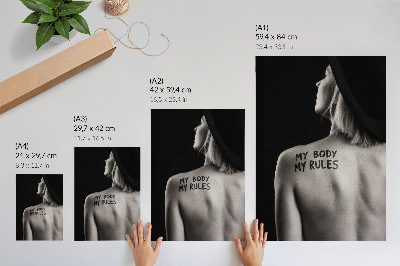 Grafika na ścianę My body My rules