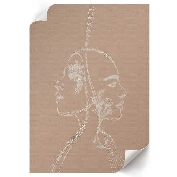 Wydruk na płótnie Liniowe twarze