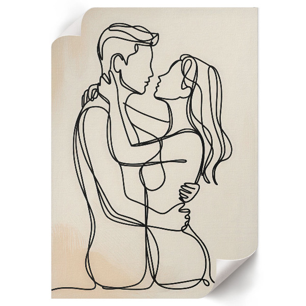 Grafika na ścianę Miłość lineart