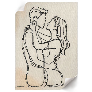 Grafika na ścianę Miłość lineart