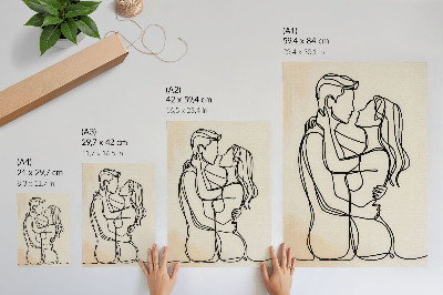 Grafika na ścianę Miłość lineart
