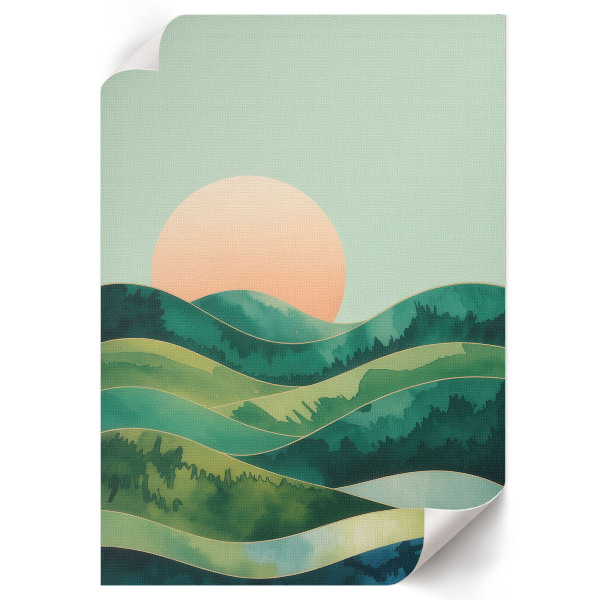 Grafika na ścianę Zielone wzgórza