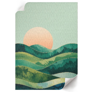 Grafika na ścianę Zielone wzgórza