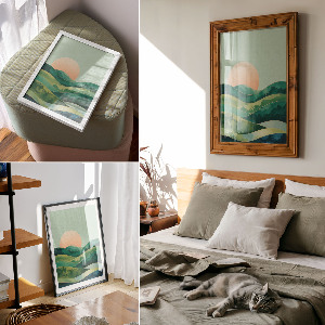 Grafika na ścianę Zielone wzgórza