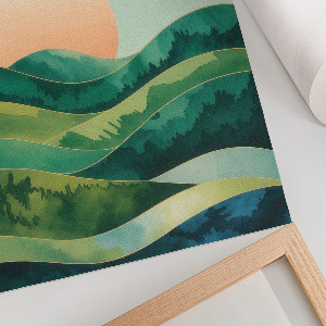 Grafika na ścianę Zielone wzgórza