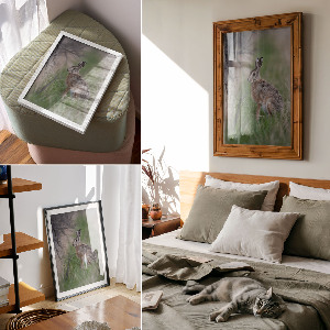 Plakat premium Zając w naturze