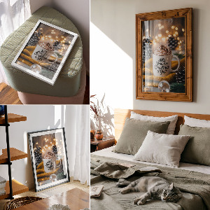 Plakat premium Świąteczny kubek