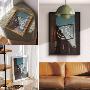 Plakat premium Neonowy uśmiech