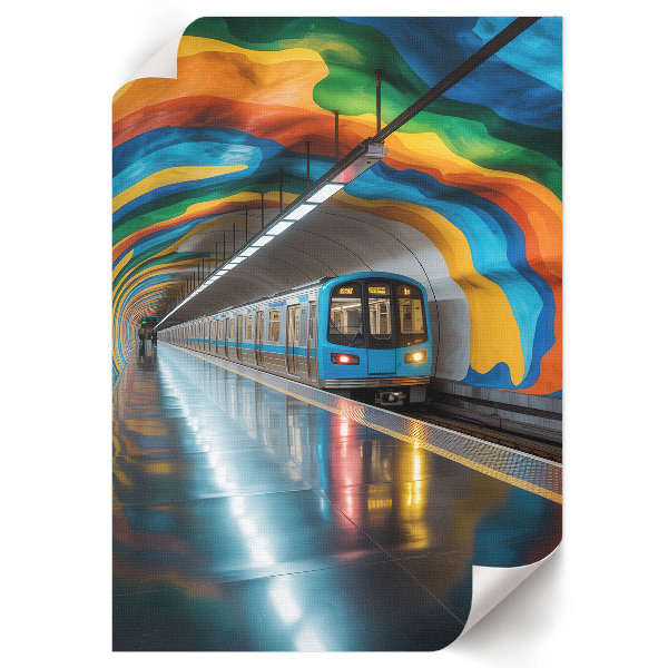 Dekoracyjny plakat ścienny Metro i tęcza