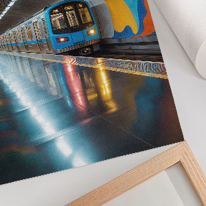 Dekoracyjny plakat ścienny Metro i tęcza