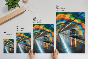 Dekoracyjny plakat ścienny Metro i tęcza