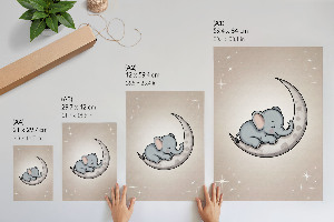 Wydruk na płótnie Słonik na księżycu