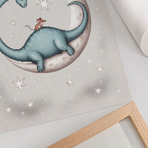 Plakat na ścianę Dinozaur na księżycu