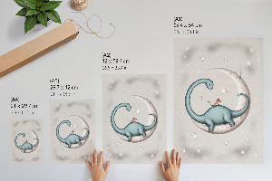 Plakat na ścianę Dinozaur na księżycu