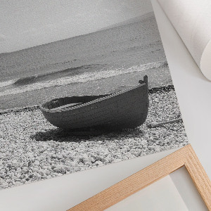 Plakat premium Plaża i łódź