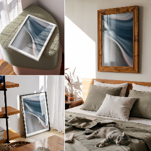 Plakat premium Fale niebieskie