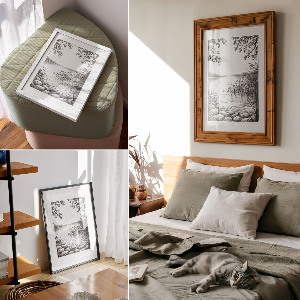 Dekoracyjny plakat ścienny Szkic jeziora