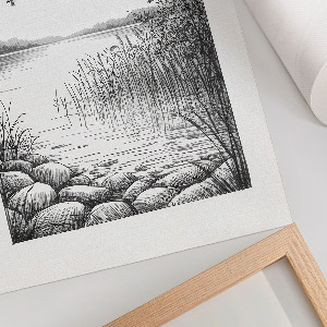 Dekoracyjny plakat ścienny Szkic jeziora