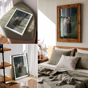 Grafika na ścianę Leśny niedźwiedź