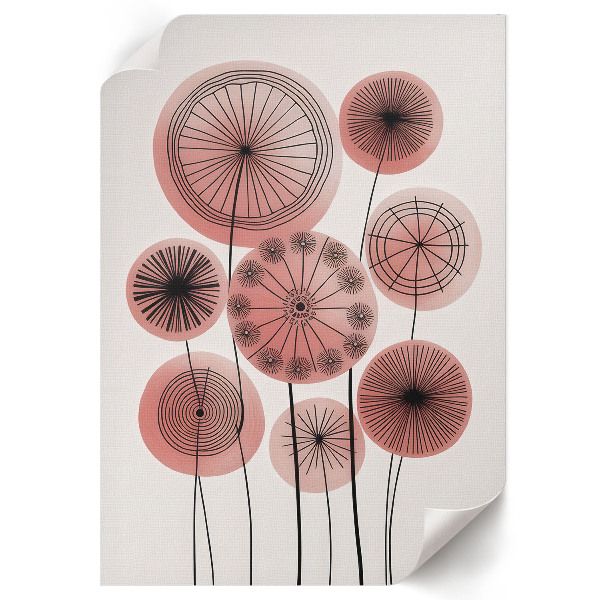 Grafika na ścianę Kwiaty koła