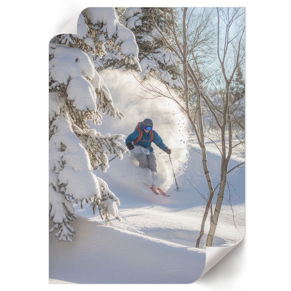 Wydruk na płótnie Zimowy zjazd