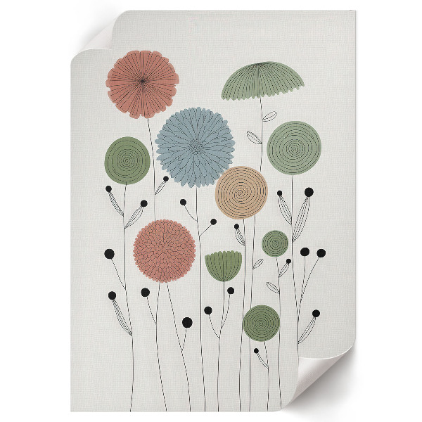 Grafika na ścianę Kwiaty nowoczesne