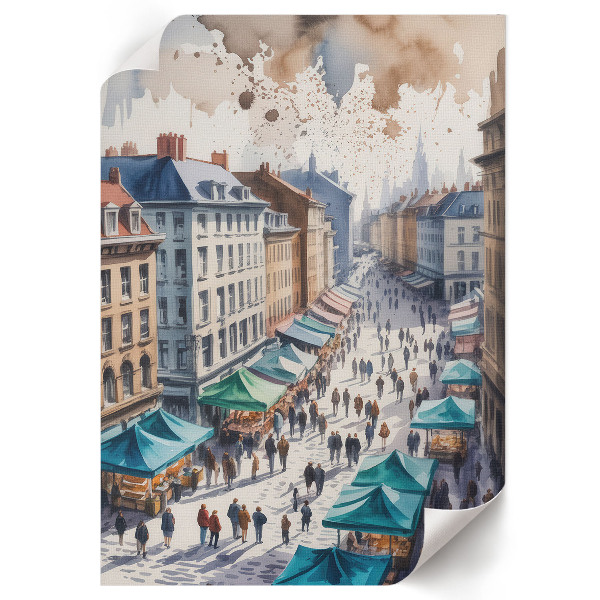 Wydruk na płótnie Akwarelowe miasto