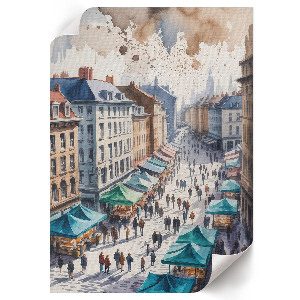 Wydruk na płótnie Akwarelowe miasto