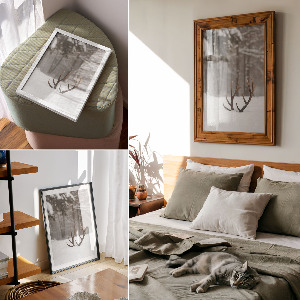 Plakat premium Poroże w śniegu