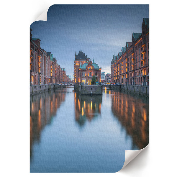 Dekoracyjny plakat ścienny Miasto wieczorem