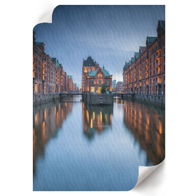 Dekoracyjny plakat ścienny Miasto wieczorem