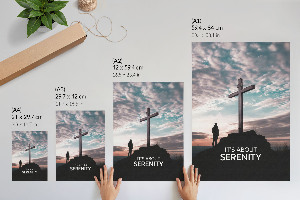 Dekoracyjny plakat ścienny Krzyż na skale