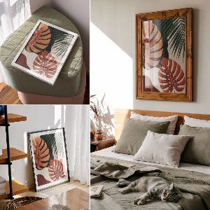 Grafika na ścianę Tropikalne liście