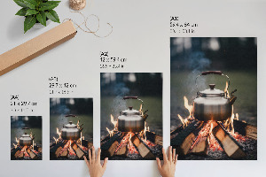 Wydruk na płótnie Czajnik na ognisku