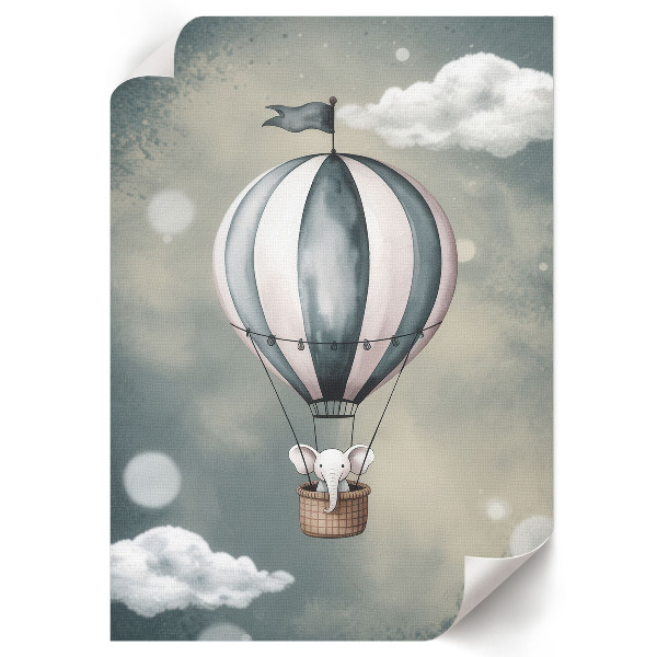 Dekoracyjny plakat ścienny Słonik w balonie