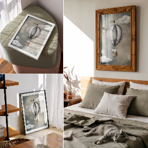 Dekoracyjny plakat ścienny Słonik w balonie