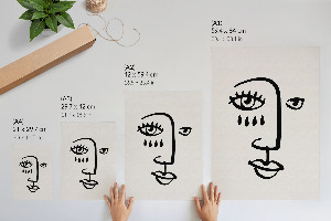 Dekoracyjny plakat ścienny Twarz abstrakcyjna