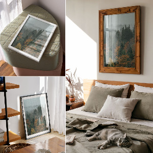 Grafika na ścianę Mglisty las