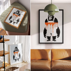 Dekoracyjny plakat ścienny Goryl graffiti
