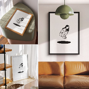 Wydruk na płótnie Kobieta nad dziurą