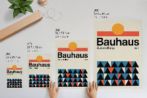 Grafika na ścianę Bauhaus geometria