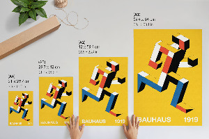 Grafika na ścianę Bauhaus design
