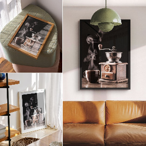 Grafika na ścianę Kawa i młynek