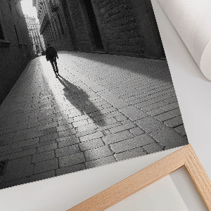 Dekoracyjny plakat ścienny Czarno-biała uliczka