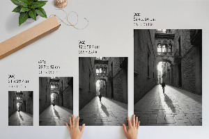 Dekoracyjny plakat ścienny Czarno-biała uliczka